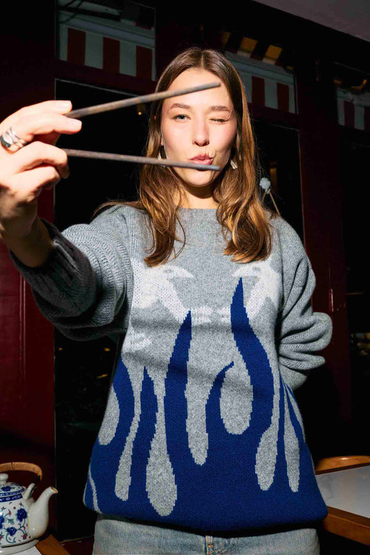 lambswool sweater BURNING BUNNIES