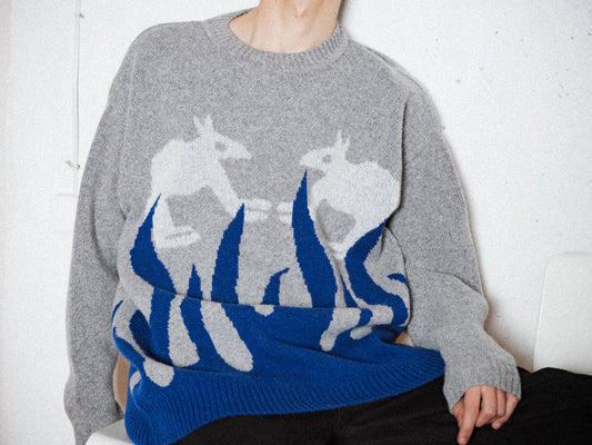 lambswool sweater BURNING BUNNIES